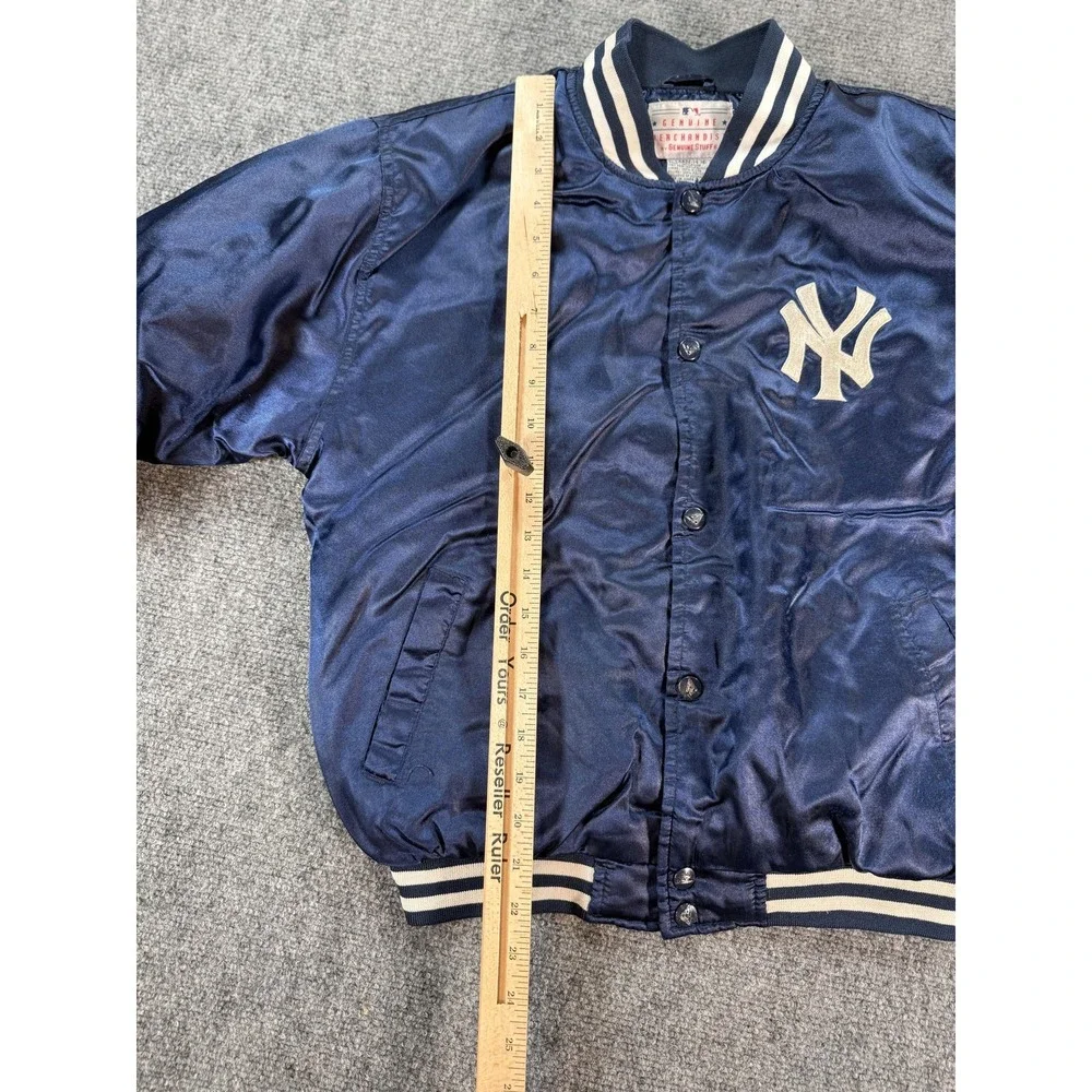 Vintage New York Yankees Jacket Youth Large Blue MLB Baseball Genuine Stuff‎ 90s